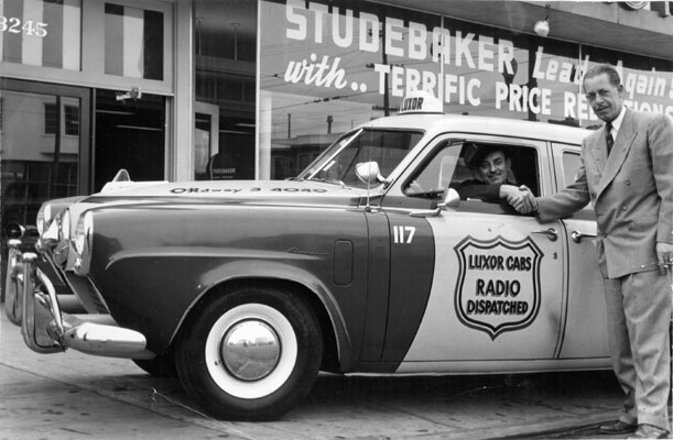 The first 1950 Aerodynamic Studebaker Champion taxicab in San Francisco 