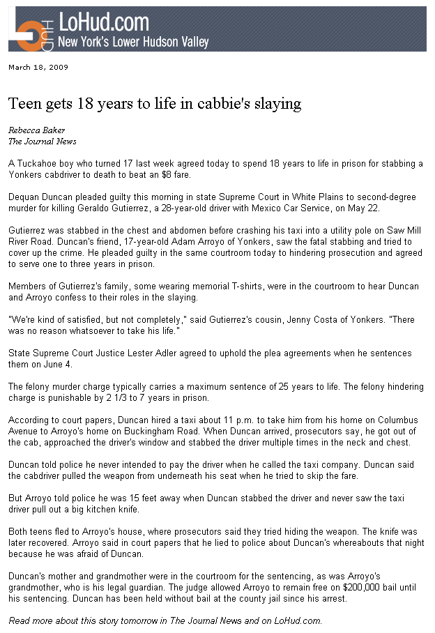 Screenshot of a news article