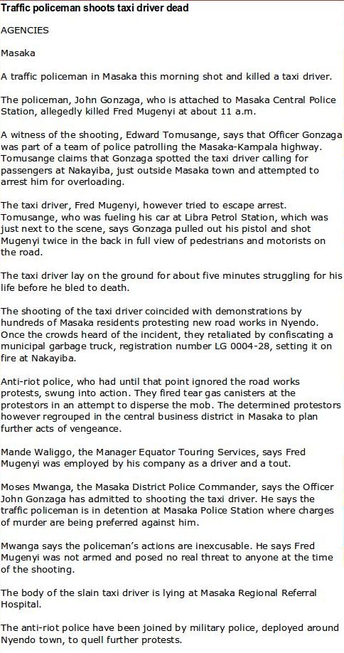 Screenshot of a news article