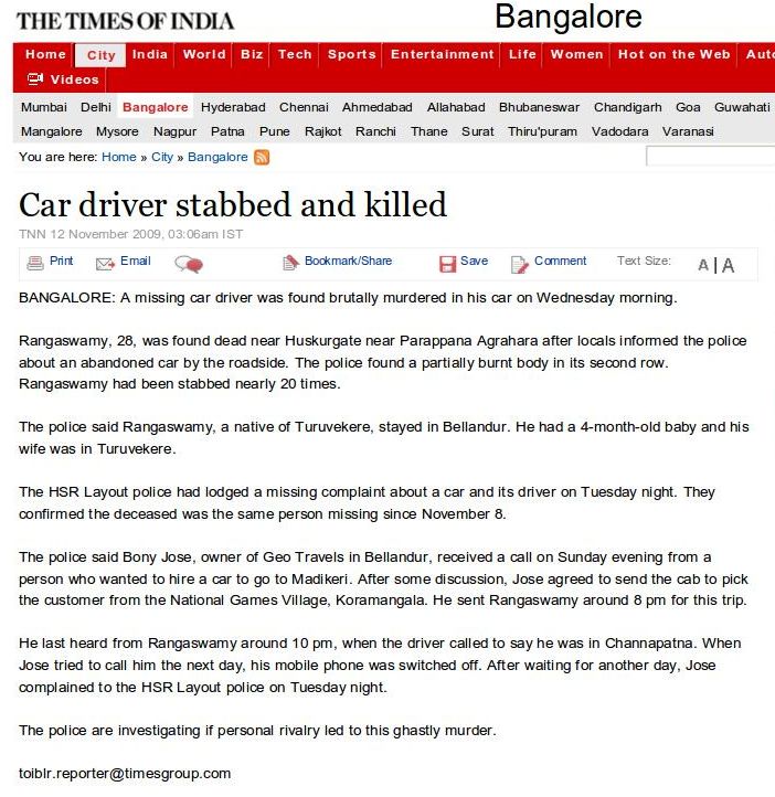 Screenshot of a news article