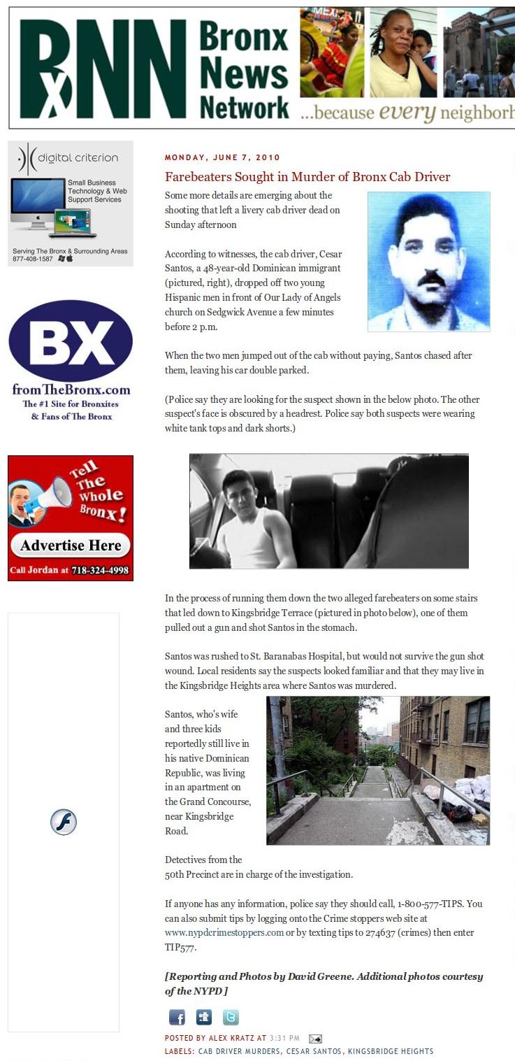 Screenshot of a news article
