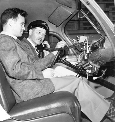 Two men in front seat